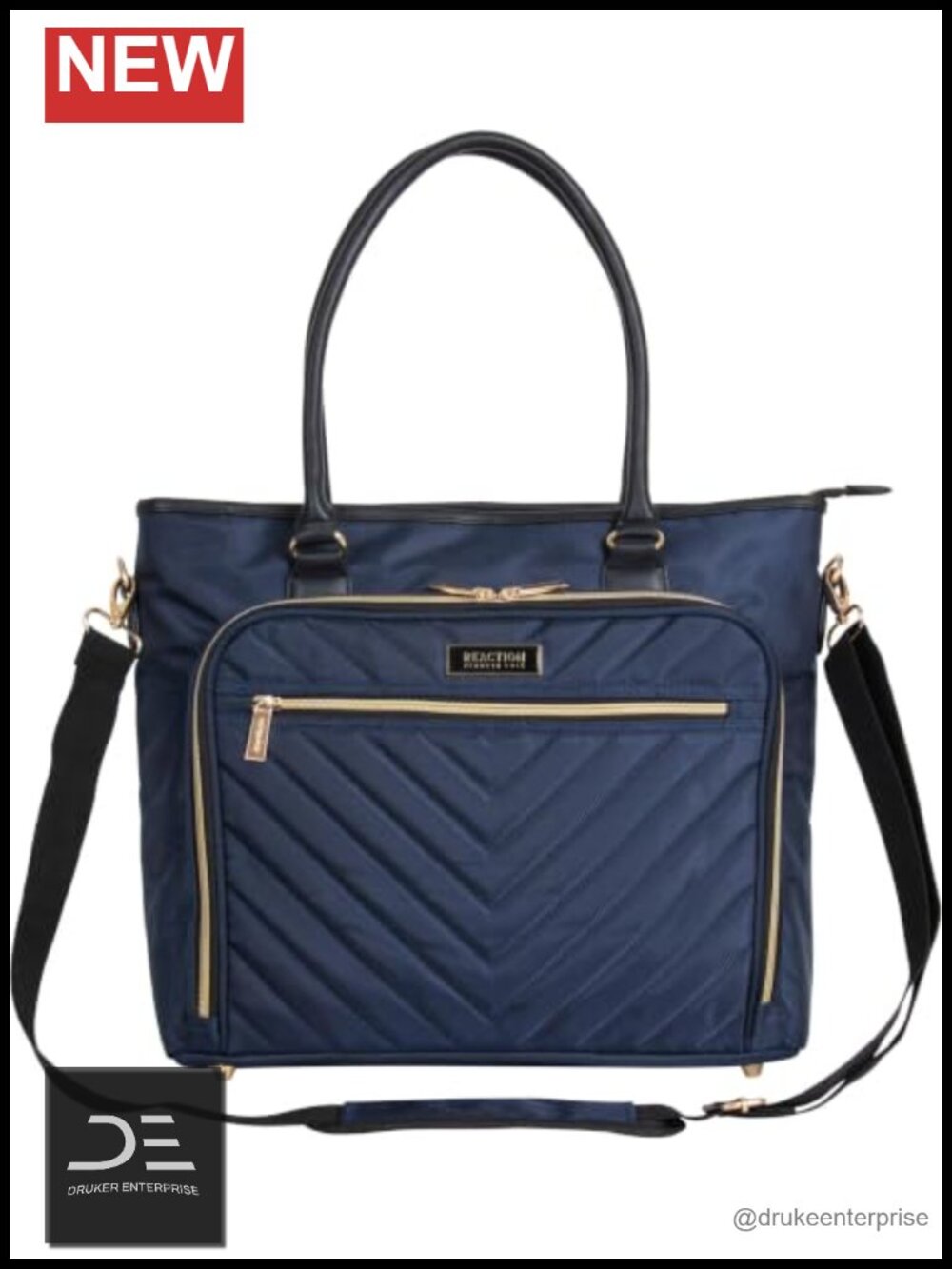 Quilted Chevron 15" Laptop & Tablet Business Tote with Shoulder Strap